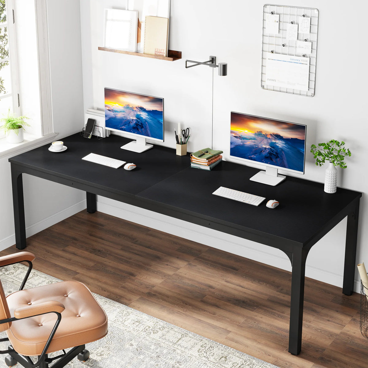 EvoDesk CORE Chêne gris | Grand Bureau 200 × 70 cm