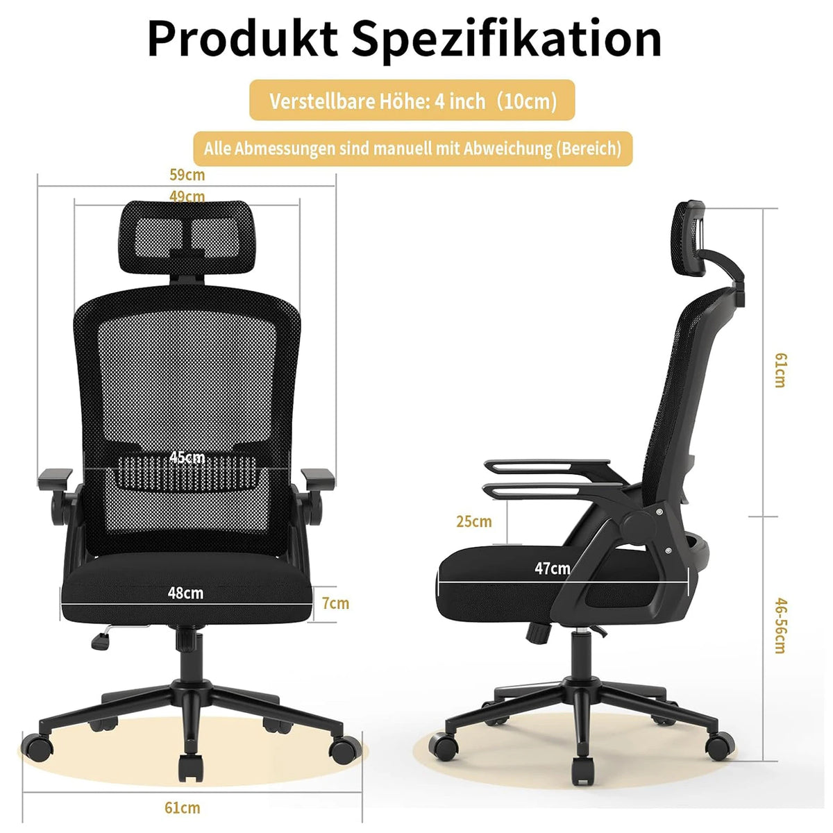 SEAT FLEX Noir | Chaise Ergonomique avec Soutien Lombaire