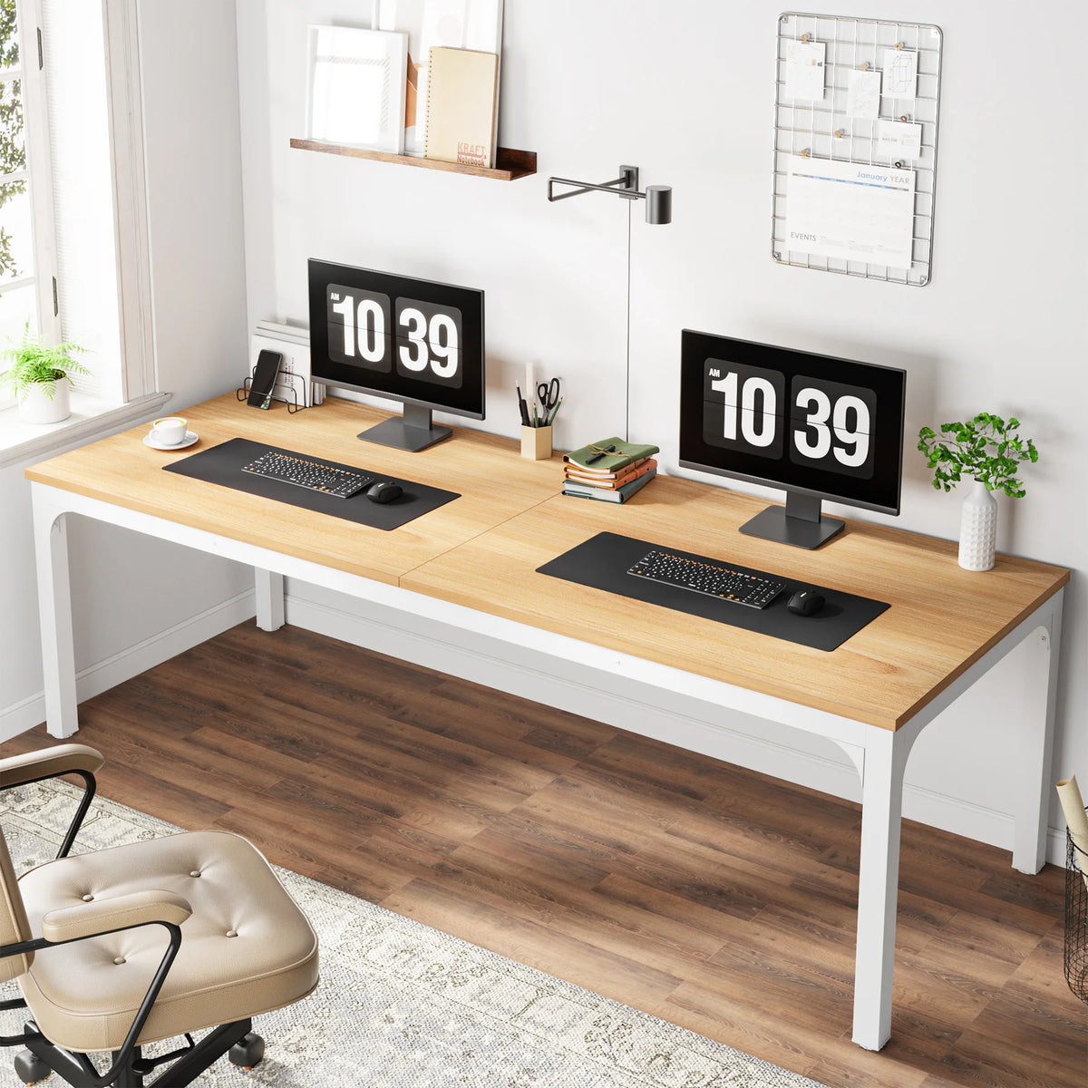 EvoDesk CORE Bois foncé | Grand Bureau 200 × 70 cm