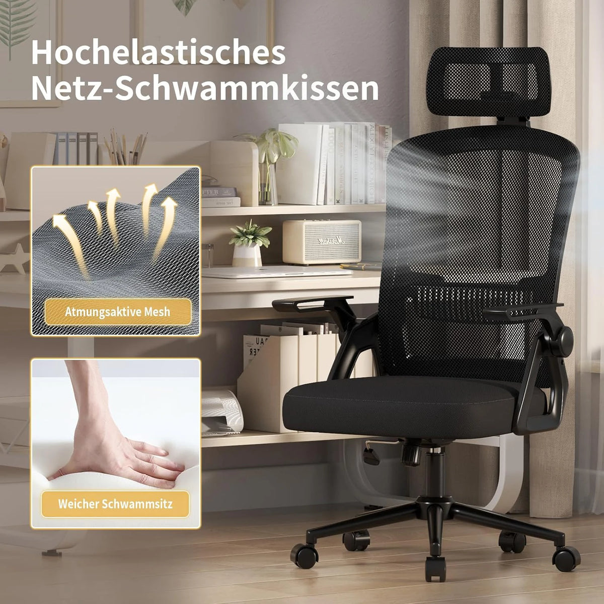 SEAT FLEX Gris clair | Chaise Ergonomique avec Soutien Lombaire