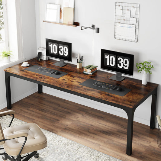 EvoDesk CORE Bois foncé | Grand Bureau 200 × 70 cm