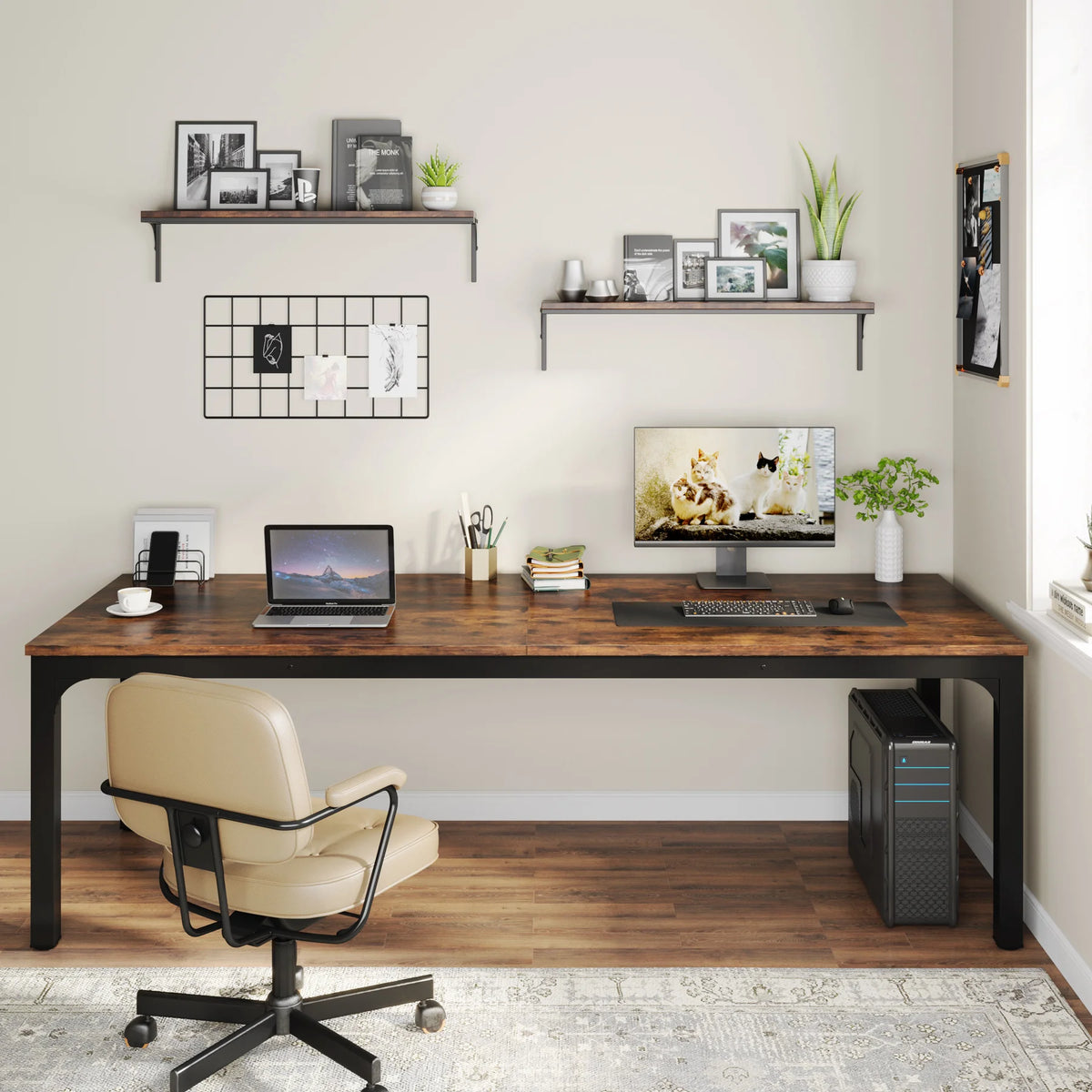EvoDesk CORE Bois clair | Grand Bureau 200 × 70 cm