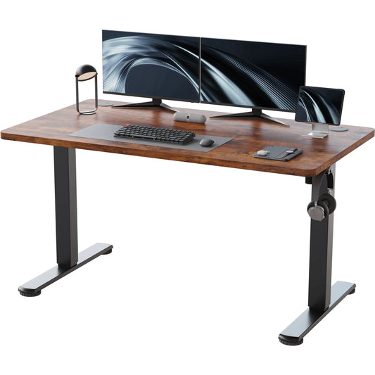 Bureau assis debout FLOW Bois foncé