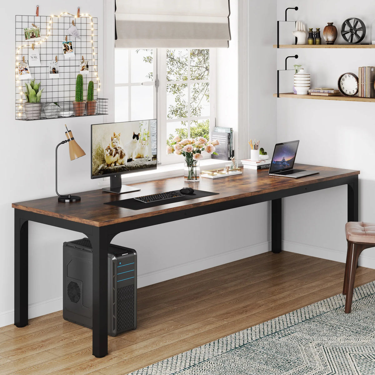EvoDesk CORE Bois clair | Grand Bureau 200 × 70 cm