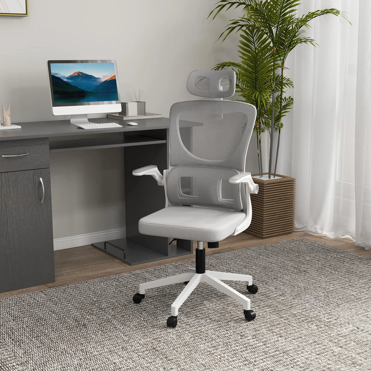 SEAT AIR Gris  | Chaise Ergonomique en Mesh avec Soutien Lombaire