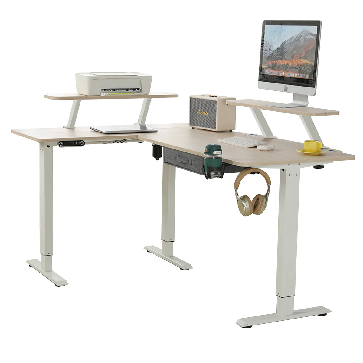 EvoDesk CORNER Blanc | Bureau Assis-Debout Électrique en L 160 × 120 cm