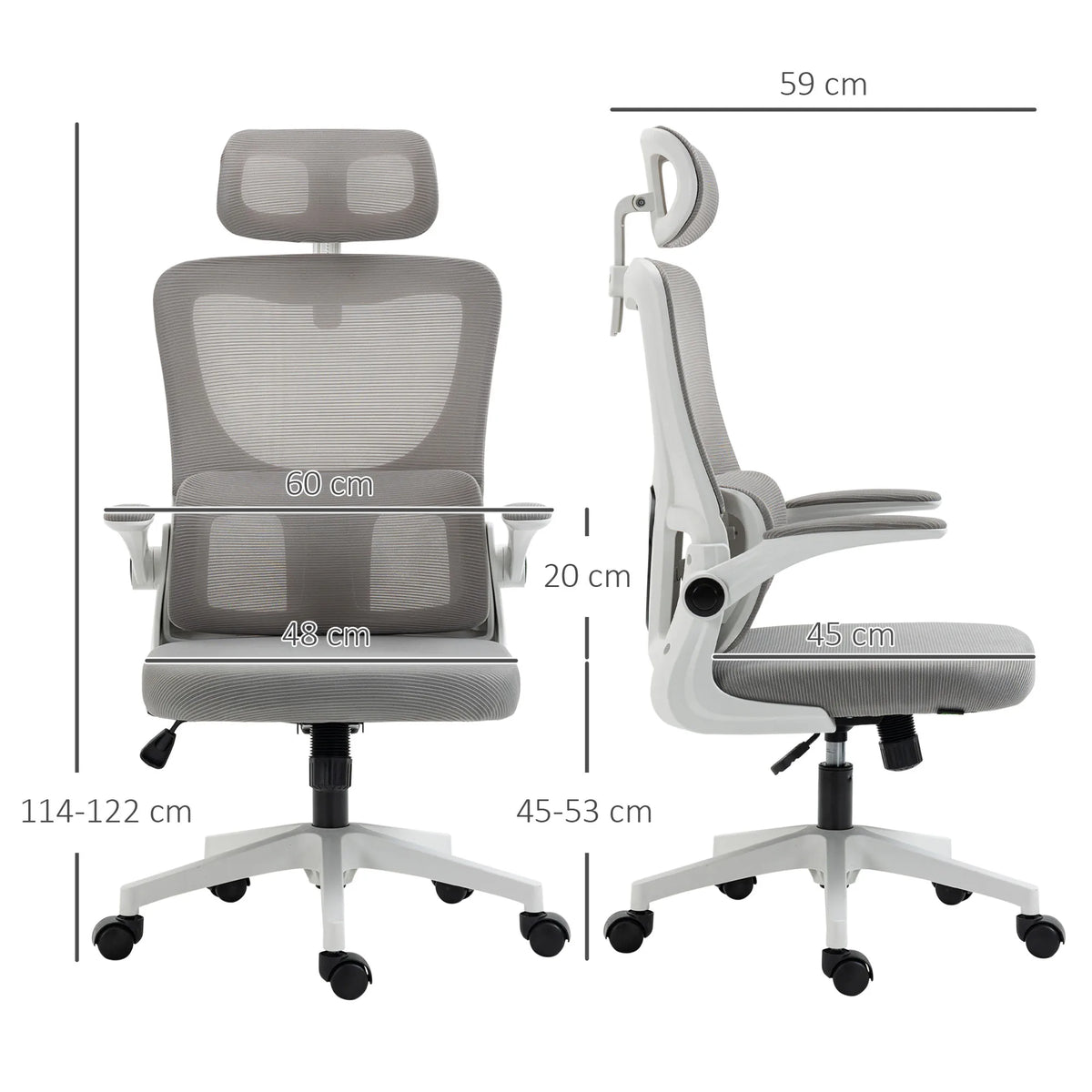 SEAT AIR Gris  | Chaise Ergonomique en Mesh avec Soutien Lombaire