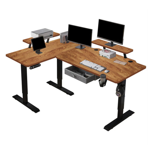 EvoDesk CORNER  Bois | Bureau Assis-Debout Électrique en L 160 × 120 cm